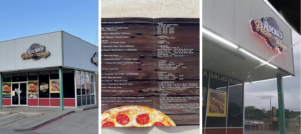 Rocko's Pizza Menu